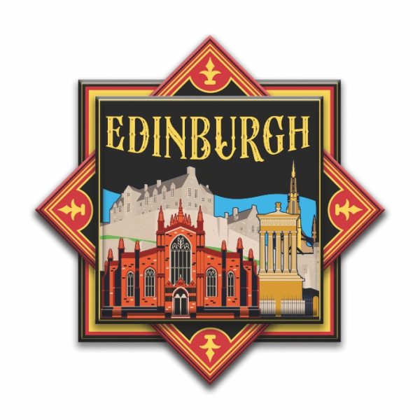 2133 Vintage 3D Fridge Magnet - Edinburgh Cityscape