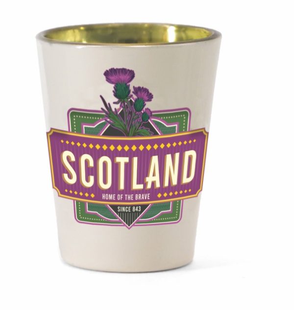 2154 Vintage Tot Glass - Scotland / Thistle